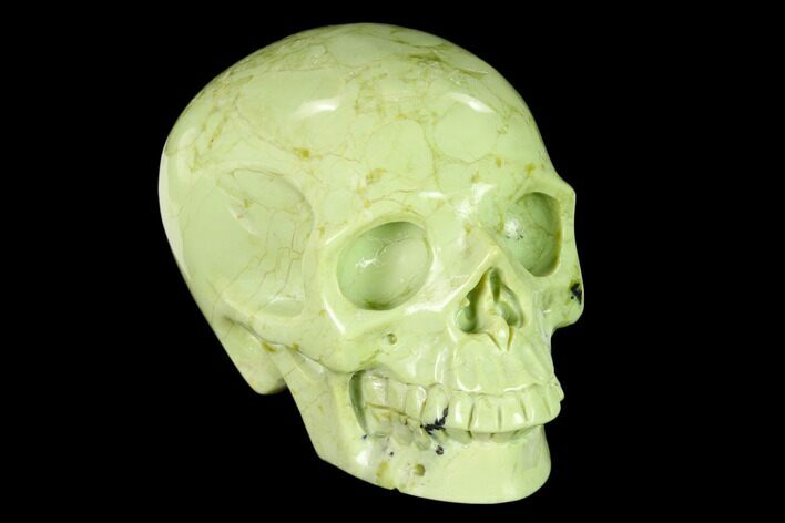 Realistic, Polished Yellow Turquoise Jasper Skull - Magnetic #151114